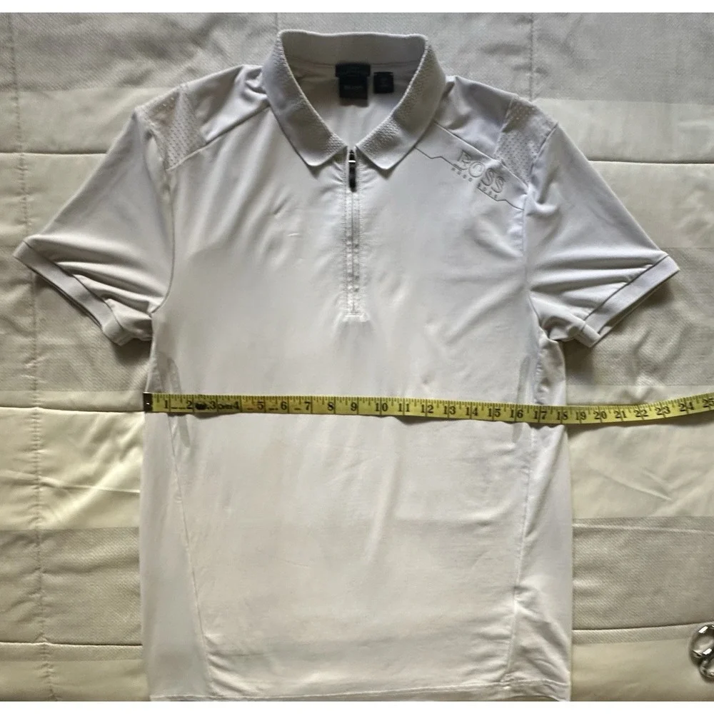 BOSS Athleisure Philix 1 polo shirt 1/4 Zip Light‎ Gray Medium READ